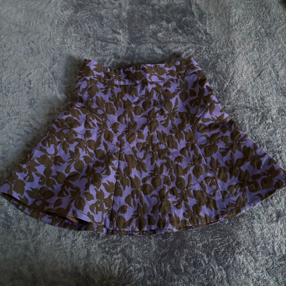 Express womens blue flared floral mini skirt small